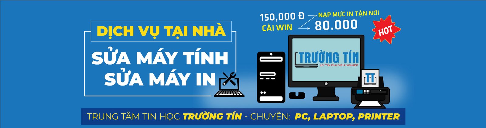 Dịch vụ sửa máy tính pc laptop máy in - Nạp mực máy in Trường Tín Tphcm
